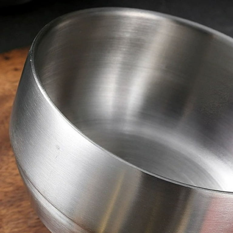 Korean Stainless Steel Rice Bowl Lid Traditional Round