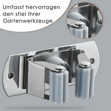 

Clearance!Zynic Tool Holder 304 Stainless Steel Prevents the Mop Holders From Rusting - Reliable Clamping Effect Thanks to Flexible Black Plastic Wheels