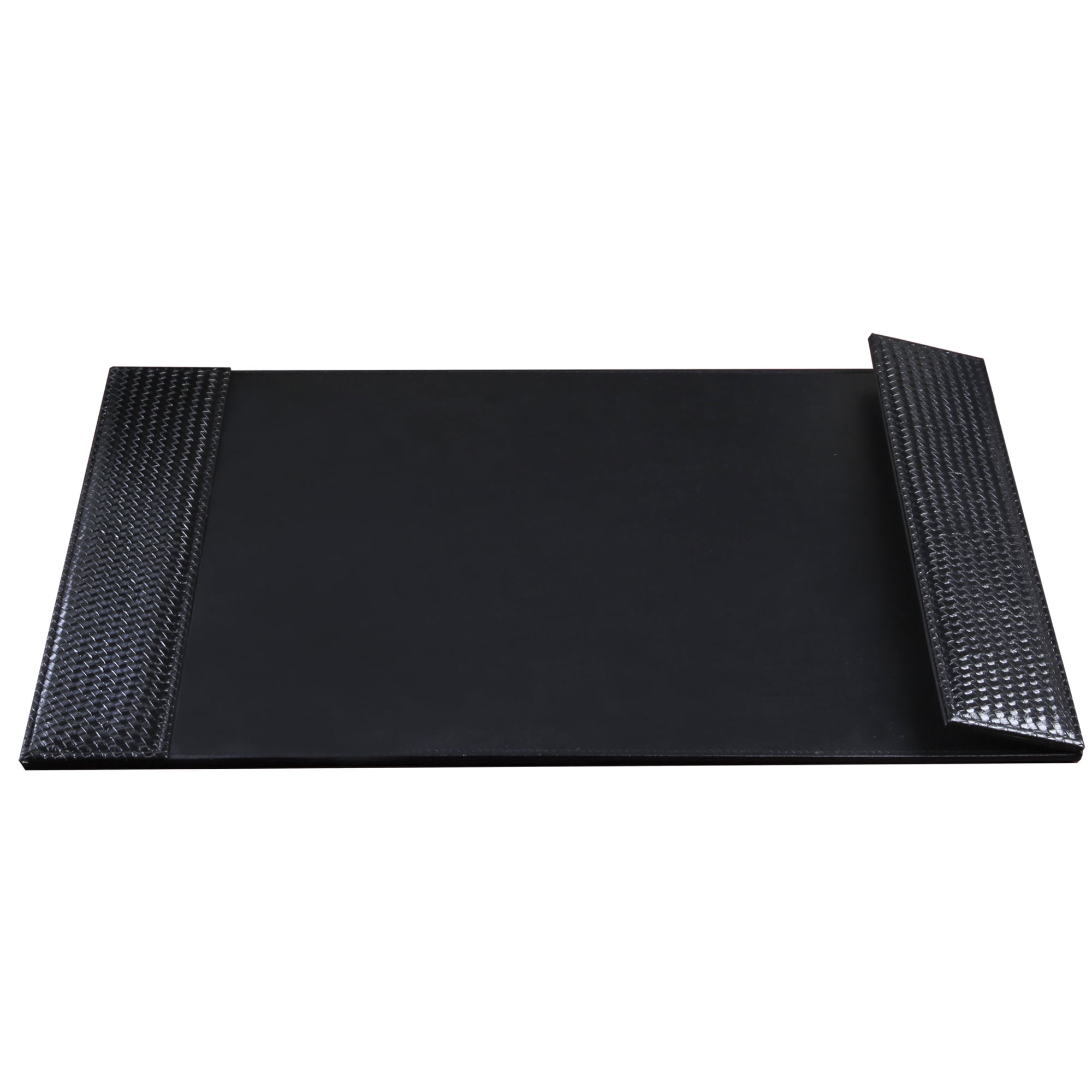 Black Leatherette Desk Pad with Magnetic Side Panels, 19" x 24"