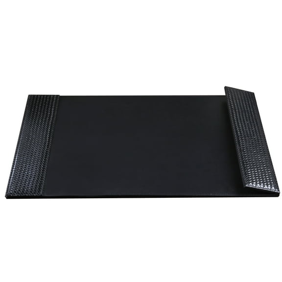 Artistic Leatherette Desk Pad with Side Flip Rails, 19" x 24", Black
