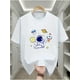 thumbnail image 1 of 1pc Men's Casual Cotton T-Shirt with Astronaut and Planets Print, Short Sleeve Crew Neck, Comfortable Sportswear Top for Teens, Geometric Space Pattern, Regular Fit, All Seasons, Casual Sporty Tee, 1 of 6