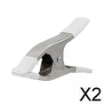 thumbnail image 1 of 2x Abrazadera de Resorte Clip en Forma de a Clips de Fondo Multiusos de Metal Resistente Abrazadera de Mano para Modelo Vestido DIY Estudio Fotográfic 2 piezas, 1 of 8