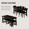 thumbnail image 7 of iPormis 63" Extendable Dining Table for 4-8, Square Wooden Dining Room Table with Metal Base, Modern Extendable Table for  Small Kitchens, Dining Office Areas, Black, 7 of 7