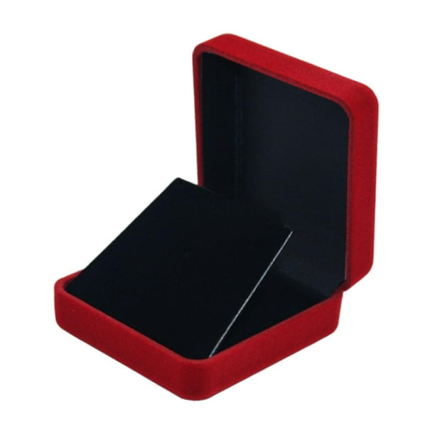 Caja de exhibición de terciopelo, soporte de exhibición de colección, caja de regalo, broches, estuche de almacenamiento versátil, organizador de joya Rojo Negro