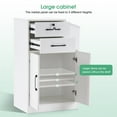 thumbnail image 3 of Beauty Spa Locking Storage Cabinets with Drawers, Hair Stylist Holders, Salon Styling Station for Hair Stylist, White, 3 of 7