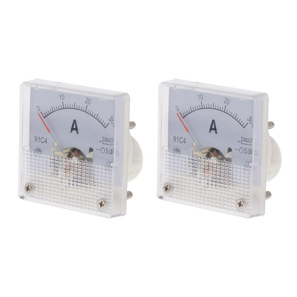 Amperímetro De Medidor De Panel De Corriente Analógico De 2 Piezas Para Medidor De Prueba De Amperaje De Prueba De Circuito - DC 0-30A
