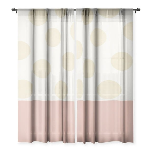 Society6 Georgiana Paraschiv Minimal Gold Dots 50" x 64" Single Panel Sheer Window Curtain