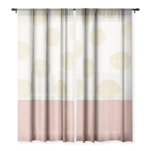Society6 Georgiana Paraschiv Minimal Gold Dots Single Panel Sheer Window Curtain 50" x 108"
