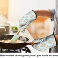thumbnail image 4 of Pioneer Flower Floral Print Pattern Oven Mitt 2-Pack Set, Heat Resistant Kitchen Gloves, 7.7" X 12", 4 of 6