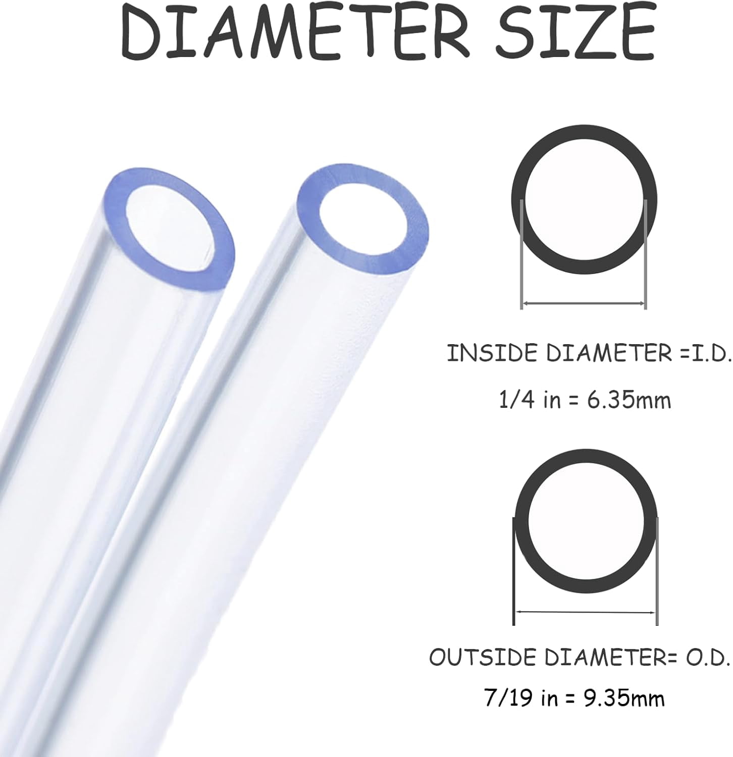 MKEUDQ-20 Feet PVC- 1/4" ID Clear Vinyl Tubing Food Grade Multipurpose Tube for Beer Line, Kegerator, Wine Making, Aquaponics, Air Hose