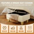 thumbnail image 6 of WRTEYEUI Ottoman Rectangular Storage Ottoman Bench, Faux Leather Footrest, Coffee Table, Stool Footstool with Hinged Lid for Living Room, Bedroom, Entryway, Off-White, 28.5"x19"x17.5", 6 of 8