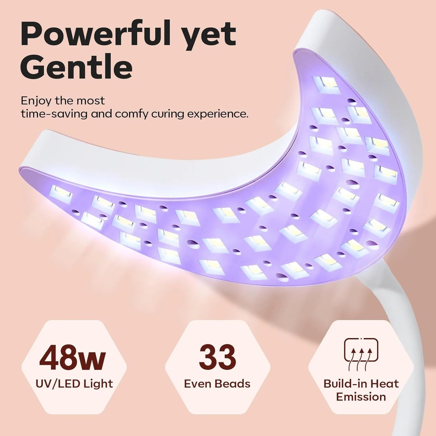 modelones UV LED Nail Lamp, Gooseneck UV Light for Gel Nails, 48 W Nail Light for Gel Nail Polish with 3 Timers and LCD Display, LED Nail Lamp for Fast Curing
