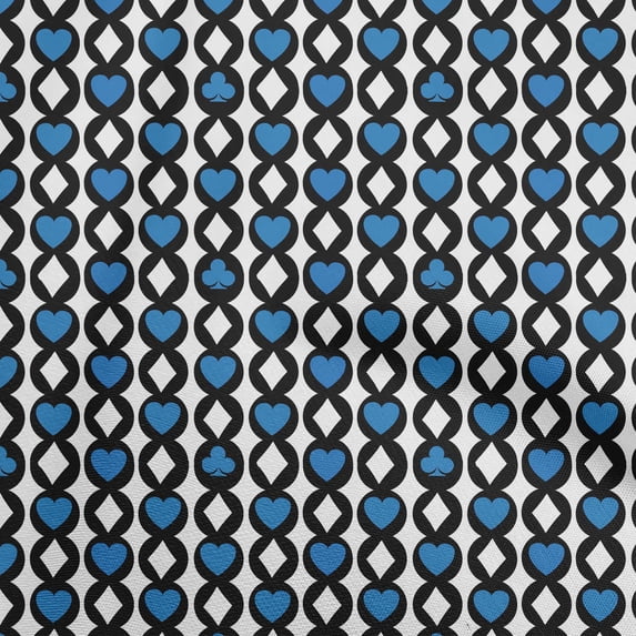 oneOone Cotton Flex Medium Blue Fabric Poker Card Dress Material Fabric Print Fabric By The Yard 40 Inch Wide