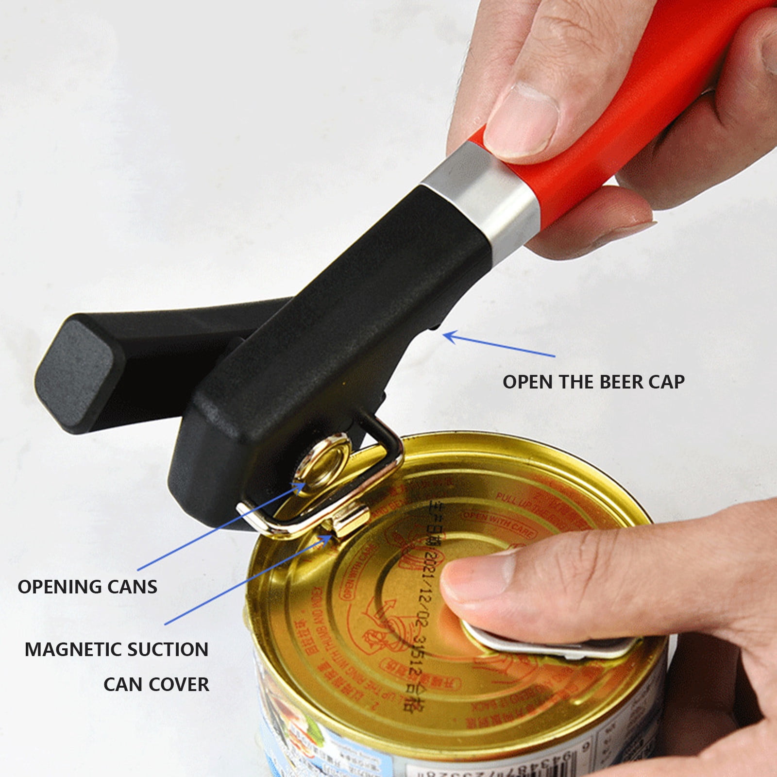 Lunxisen 4 Pcs Manual Can Opener Easy Grip Handle Kitchen Tool for Home Use Smooth Edge Opener Safe Efficient Can Opener