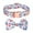 A-Blue36, variant on FTsdfkl Floral Dog Collar with Bow Tie, Soft Cotton Bowtie Cat Dog Collar with Metal Buckle, Adjustable Puppy Collars, Pet Gift for Small Medium Large Dogs,Green floral print,S