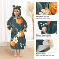 thumbnail image 3 of FORMRS Wearable Blanket Hoodie with Sleeves for Kids Cozy Flannel Sweatshirt, Floral Oranges, 3 of 7