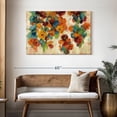 thumbnail image 3 of Elephant Stock Spice And Turquoise Florals Wall Art - Horizontal Canvas Wall Art - Living Room Wall Decor - Abstract Canvas - Orange And Red Decor By Silvia Vassileva - 45" x 30", 3 of 8