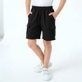 thumbnail image 2 of AINIYS Boys Cargo Shorts Design Breathable with Elastic Waist Closure for Hiking and Camping Trips Black 4-5 Years, 2 of 7