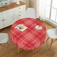 thumbnail image 3 of Green Tablecloth, Merry Christmas, Water and Grease Resistant Wipeable Rectangular Tablecloth Decoration, Snowman, 60x84 inch, 3 of 6