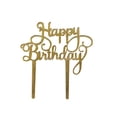 thumbnail image 2 of 17 Main Happy Birthday Acrylic Cake Topper - Gold Glitter, 2 of 2