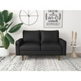 thumbnail image 2 of Pemberly Row Modern Faux Leather Living Room Loveseat in Black, 2 of 4