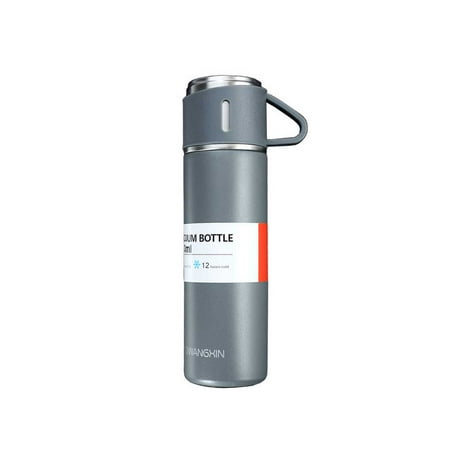 

Worallymy 500ml Stainless Steel Vacuum Flask Cup Portable School Hiking Travel Sports Insulated Water Bottle Drink Coffee Thermal Mug Gray