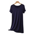 thumbnail image 2 of MYAOYI Nightgowns for Women Summer Short Sleeve Crew Neck Thin Home Dress Comfy Nightgown, 2 of 5