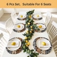 thumbnail image 5 of Haze Blue Brown Round 15 Inch Placemats Set of 6, Rustic Farmhouse Dog Paw Vintage HeatResistant Non Slip Place Mats for Dining Table, Wipeable Braided Kitchen Table Mats for Housewarming, 5 of 9