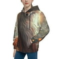 thumbnail image 2 of Fotbe Mystic Fox With Halo Pattern Youth Pullover Hooded Sweatshirt, Boys Hoodie, Kangaroo Pocket Hoodie for Kids Girls -Medium, 2 of 6