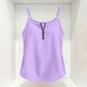 thumbnail image 4 of Neewe Women's Zipper V-Neck Sleeveless Summer Tops Business Casual Work Tunic Tank Tops Dressy Blouse Shirt, 4 of 8