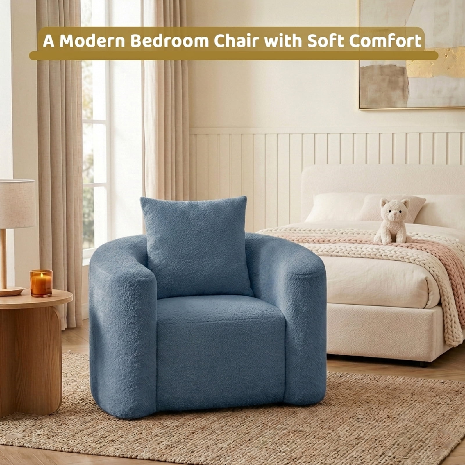 42"W Accent Chair No Assembly Reading Chair for Bedroom,Livingroom