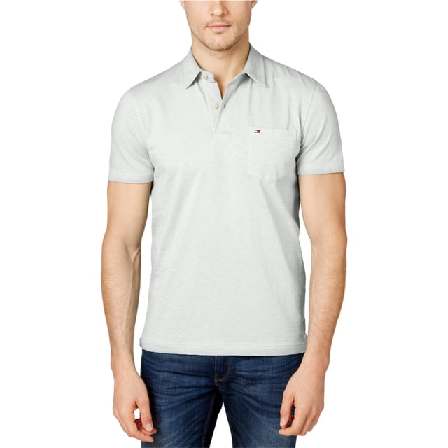 Tommy Hilfiger Polo de rugby Bernadino para hombre, blanco, grande