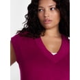 thumbnail image 4 of Terra & Sky Women's Plus Ribbed Sleeveless V Neck Sweater Top, Sizes 0X-5X, 4 of 5