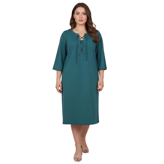 Avenue Women's Plus Size Lacing Sheath Dress