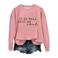thumbnail image 3 of Fall Sweatshirts for Women 2025 It Is Well With My Soul Sweatshirt Christian Graphic Sweatshirt Pullover Tops, 3 of 5