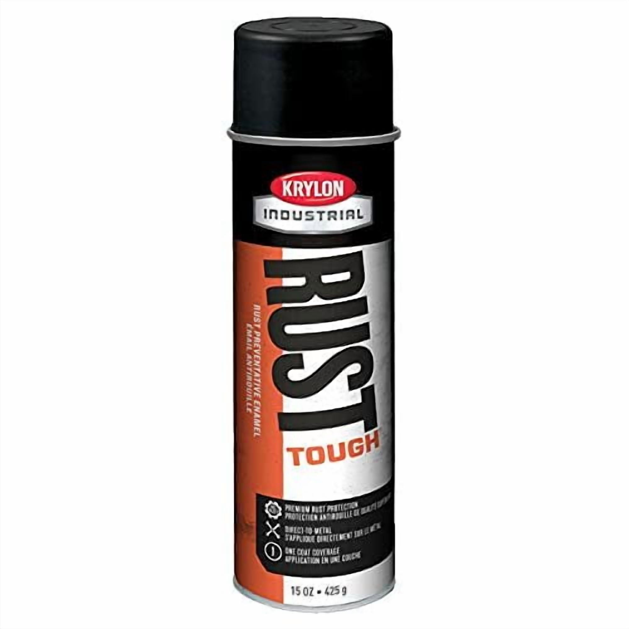 Krylon Rust Tough Acrylic Enamel Spray Paint - Flat Black - Lot of 6 — Interior & Exterior Use, Professional Finish