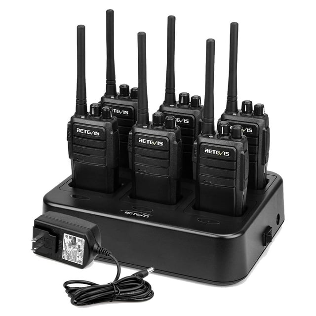 Walkie Talkies Retevis RT21 de largo alcance con cargador, paquete de 6