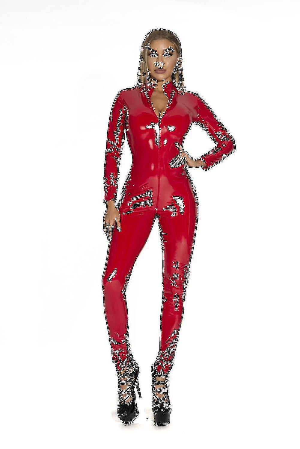 New Trend Plus Size S-5xl Women Sexy Latex Catsuit Black Wetlook Full -  Walmart.ca