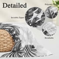 thumbnail image 3 of Grey Black Leaves Pillow Covers Queen, Summer Botanical Watercolor Leaf Soft Brushed Microfiber Breathable Throw Pillow Covers, Decorative Pillowcase with Zipper for Couch Sofa Bedroom 20"x30", 3 of 9