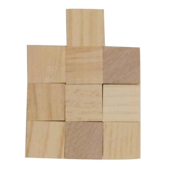 Maytalsory Cube en Bois de Pin Stéréoscopique Briques Carrées Blocs de Construction Jouets de Bricolage en Bois Décoration No.06