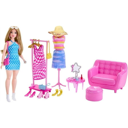 Barbie Fashionista Dream Doll Playset, 30 Pieces, Red Hair, Ages 3 and Up