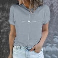thumbnail image 3 of Women Causal Letter Printed T Shirt Graphic Short Sleeve T Shirt Workout Tops T Shirts Ling Sleeve Shirt Women's Graphic Long Sleeve Spandex Shirt Casual Raglan Tee Juniors Graphic Tops Turtle Neck, 3 of 4