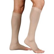 Juzo 2001 Soft Open Toe Knee Highs w/Silicone Band Border - 20-30 mmHg Reg Beige I