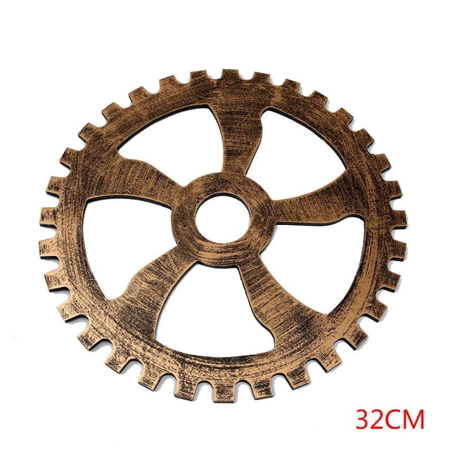 Engranaje de madera de Metal de imitación, barra de estilo industrial, adorno colgante de pared de madera, decoración de restaurante en casa Eigraketly JJ19190-03