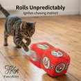 thumbnail image 3 of FancyKitty 3-in-1 Interactive Catnip 3-Piece Ball & Kicker Pillow Cat Toy Set with Plush Dice & Rolling Ball, Yellow Dice, 3 of 10