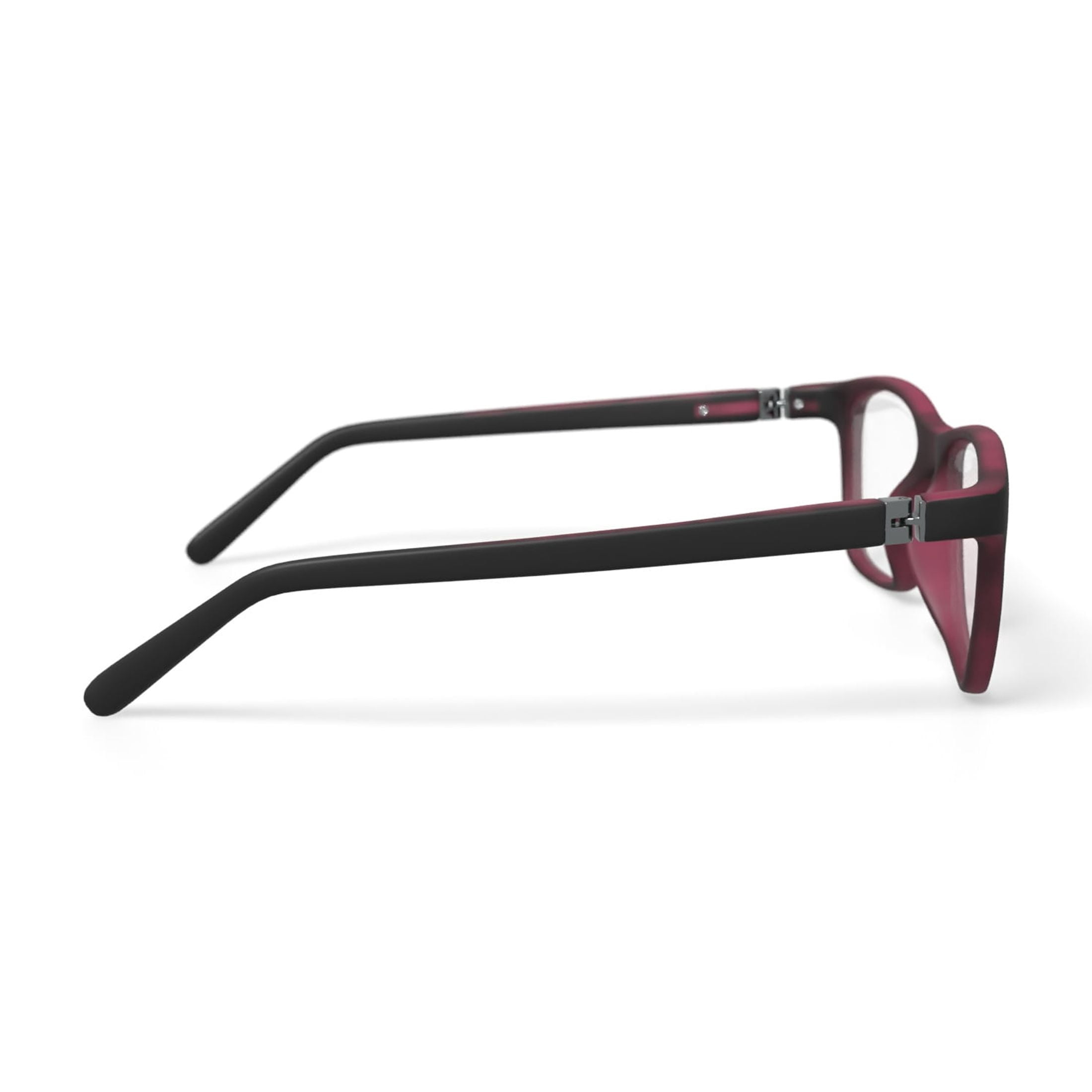 Adolfo Youth Swish Square Prescription Eyeglasses with Case, Black/Red