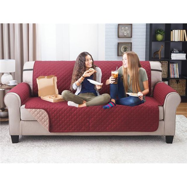 212 Main 702653 XL Sofa Furniture Protector, Wine & Mocha