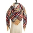 thumbnail image 1 of Womens Warm Scarf Square Shawls Infinity Scarves Stripe Plaid Rough Surface，2#, 1 of 4