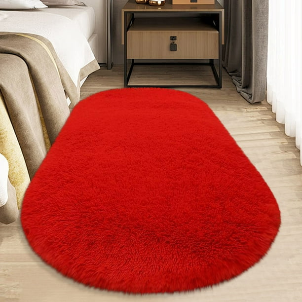 Xihbxyly Alfombra Ovalada, Manta de Seda Suave para Dormitorio, Fácil de Lavar, Antideslizante y de Seguridad, Ideal para Decorar El Pasillo.