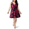 Womens A-Line Dress Blue Plus Floral Fit Flare 16W